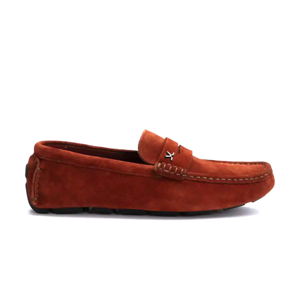 Lloyd herre  - Loafer i rustr�d med bl�de s�ler - Rover