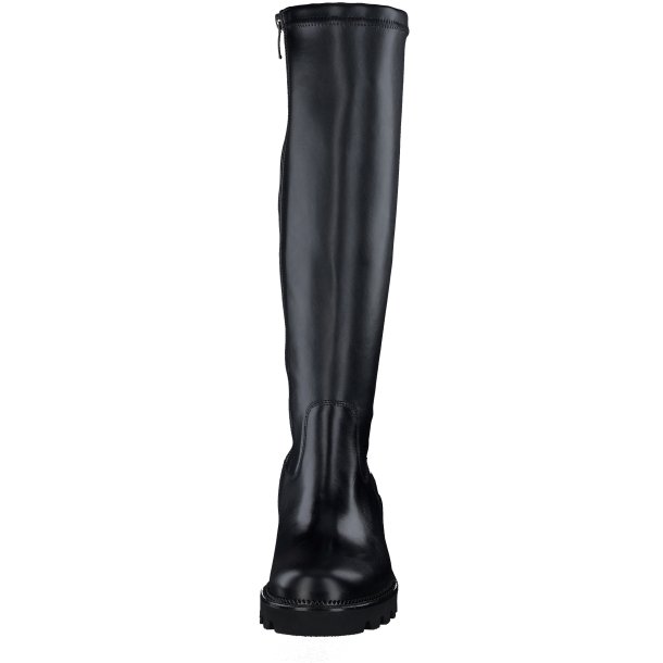 Paul Green - Stvle i sort skind med stretch i skaft - 8141