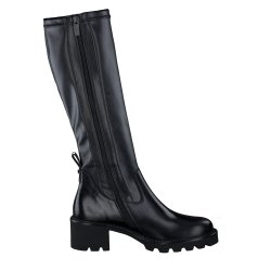 Paul Green - Stvle i sort skind med stretch i skaft - 8141