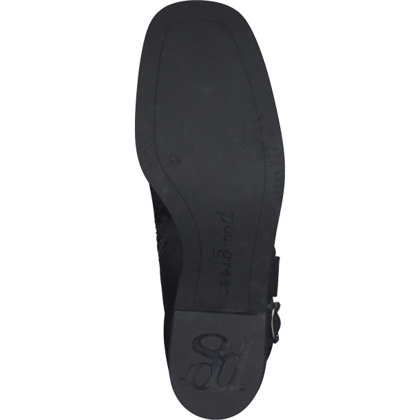 Paul Green - Biker i sort nubuck med hl - 8193