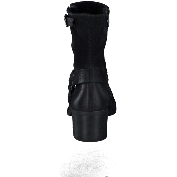 Paul Green - Biker i sort nubuck med hl - 8193