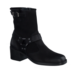 Paul Green - Biker i sort nubuck med hl - 8193