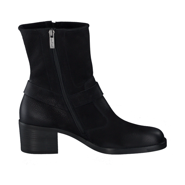 Paul Green - Biker i sort nubuck med hl - 8193