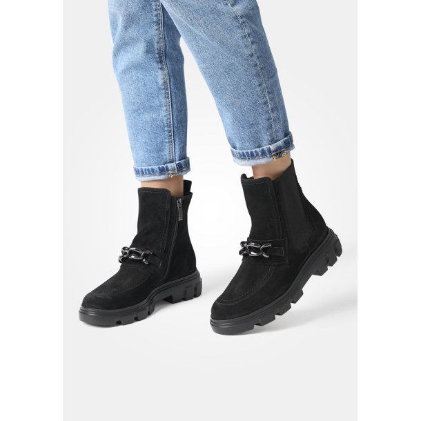 Paul Green - Stvlette i sort ruskind med slvkde og chunky sl - 8261