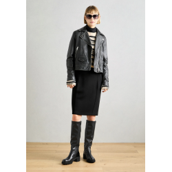 Paul Green - Stvle i sort skind med stretch i skaft - 8141