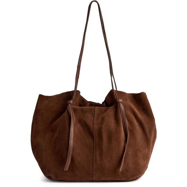 Depeche - Shopper i brun ruskind - 16616