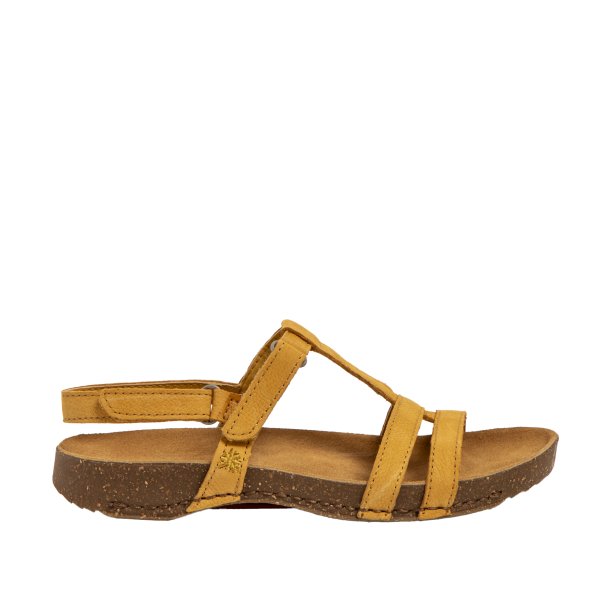 Art - Flad sandal i gul nubuck - 0946