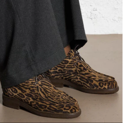 Billi BI - Ankelst�vle i leopard med sn�re og r�gummi - A7025