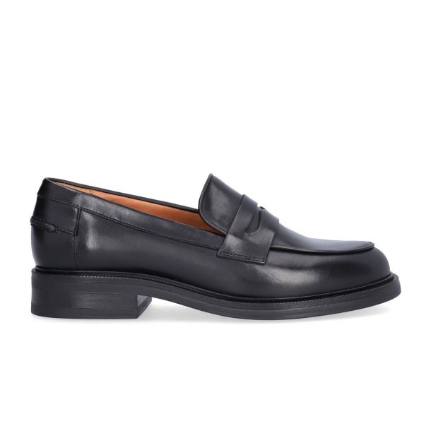 Billi Bi - Loafer i sort glat skind - A11361