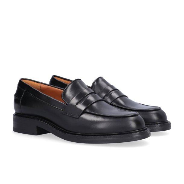 Billi Bi - Loafer i sort glat skind - A11361