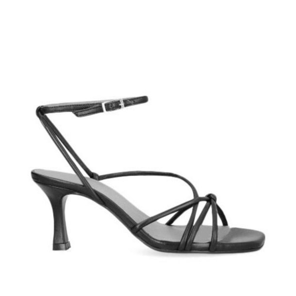 Billi Bi - Sandal i sort med tynde remme og slank hæl - A2061