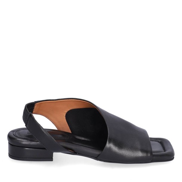 Billi Bi - Flad sandal i sort med asymmetrisk look - A6500