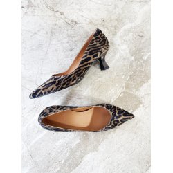 Billi Bi - Pumps i leopard print med lille hl - A7462