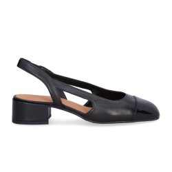 Billi Bi - Sko i sort med slingback og lille hl - A8069