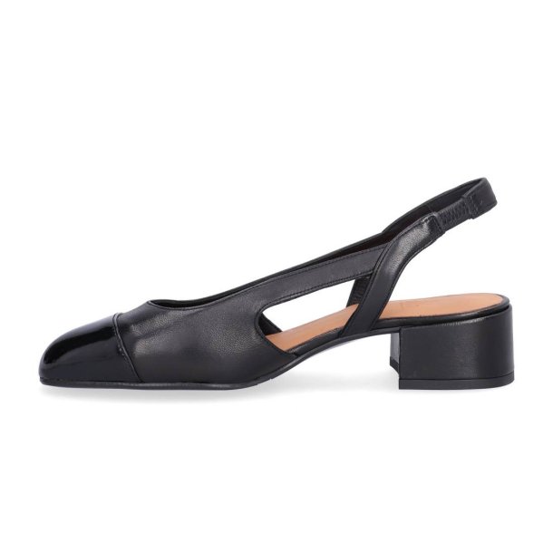 Billi Bi - Sko i sort med slingback og lille hl - A8069