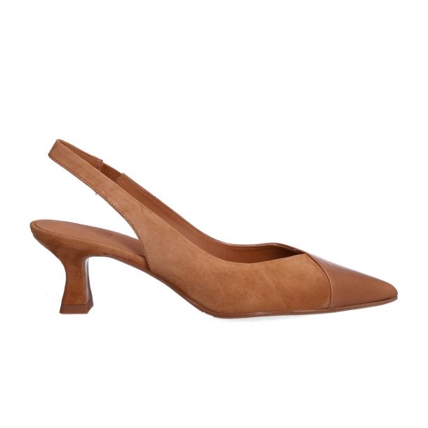 Billi Bi - Pumps i camel med slingback og lille hl - A8082