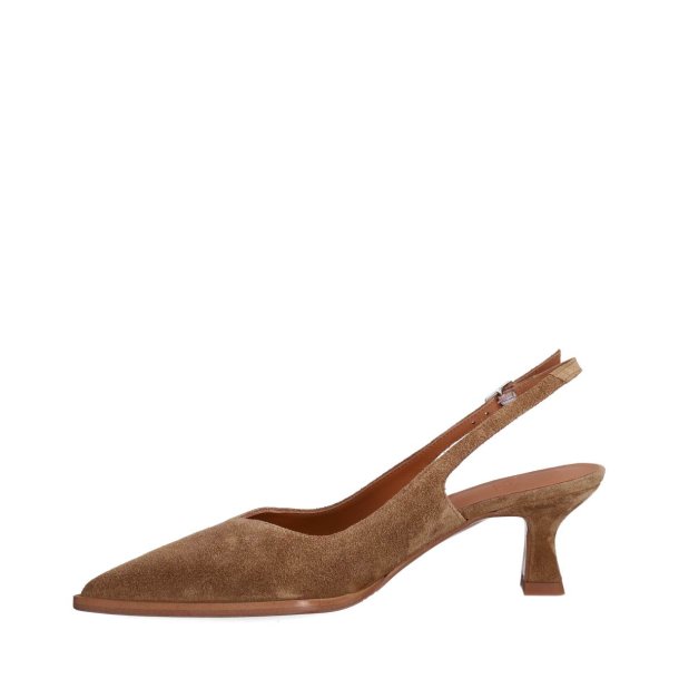 Billi bi - pumps i brun ruskind med slingback - A8089