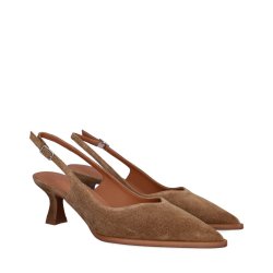 Billi bi - pumps i brun ruskind med slingback - A8089