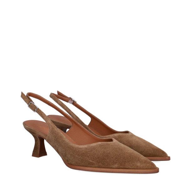 Billi bi - pumps i brun ruskind med slingback - A8089