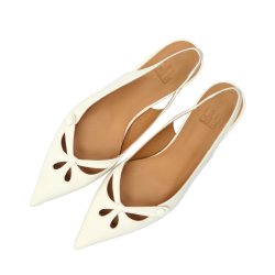 Billi Bi - Pumps i r�hvid med slingback og lille h�l - A8091