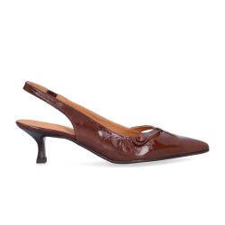 Billi Bi - Pumps i varm brun med slingback og lille h�l - A8091