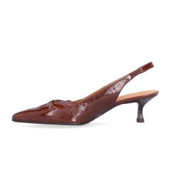 Billi Bi - Pumps i varm brun med slingback og lille h�l - A8091