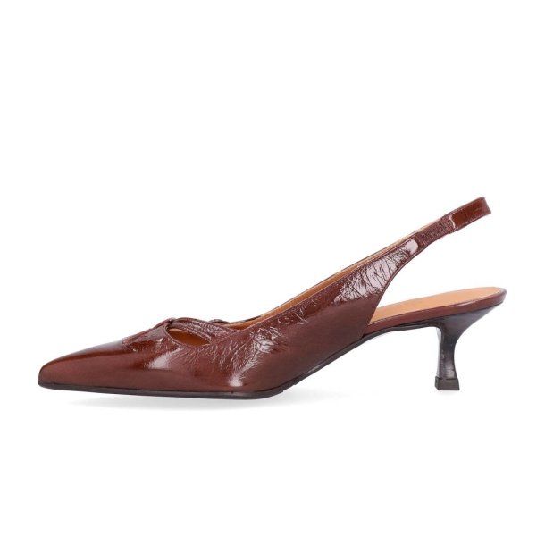 Billi Bi - Pumps i varm brun med slingback og lille h�l - A8091
