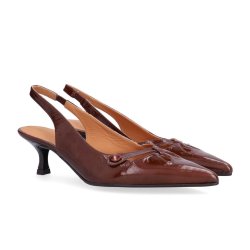 Billi Bi - Pumps i varm brun med slingback og lille h�l - A8091
