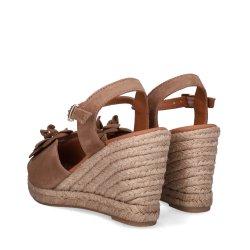 Billi Bi - Espadrillos i beige med blomst og kileh�l - A8604