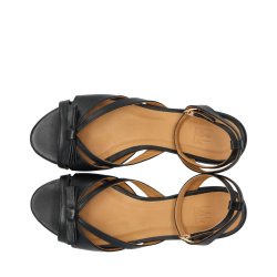 Billi Bi - Flad sandal i sort med ankelrem og sl�jfe - A8652
