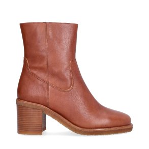 Billi Bi - Stvlette i cognac med moderat blokhl - A9162