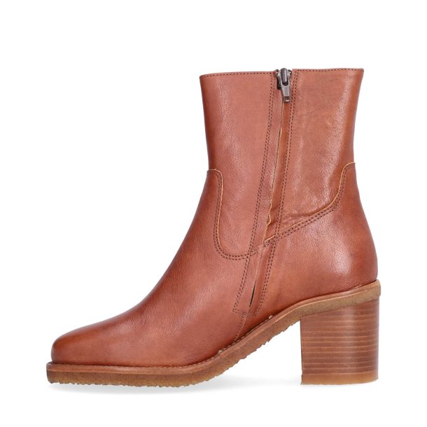 Billi Bi - Stvlette i cognac med moderat blokhl - A9162