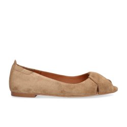 Billi Bi - Flad ballerina i sand med peeptoe - A9410