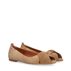 Billi Bi - Flad ballerina i sand med peeptoe - A9410