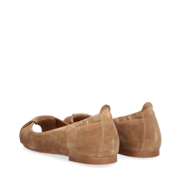 Billi Bi - Flad ballerina i sand med peeptoe - A9410