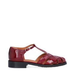 Billi Bi - Flad sandalsko i bordeaux lak med r�gummis�l - A9683
