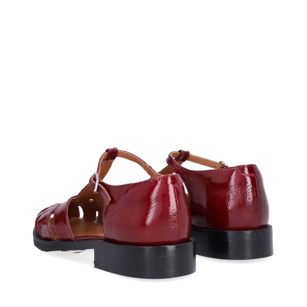 Billi Bi - Flad sandalsko i bordeaux lak med r�gummis�l - A9683