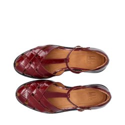Billi Bi - Flad sandalsko i bordeaux lak med r�gummis�l - A9683