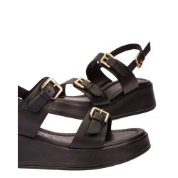 Wonders - Sandal i sort med plateau og kileh�l - AT1057