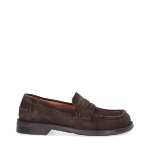 Billi Bi - Loafer i m�rkebrun med bred snude - B1125