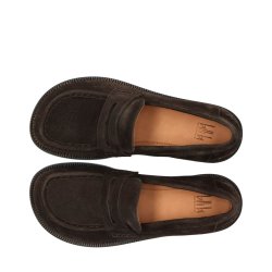 Billi Bi - Loafer i m�rkebrun med bred snude - B1125