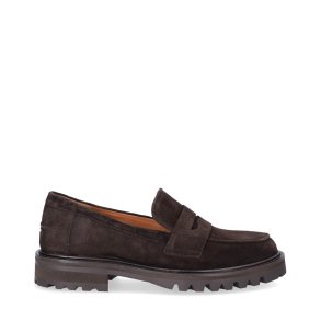 Billi Bi - Loafer i m�rkebrun med grov s�l - B1355