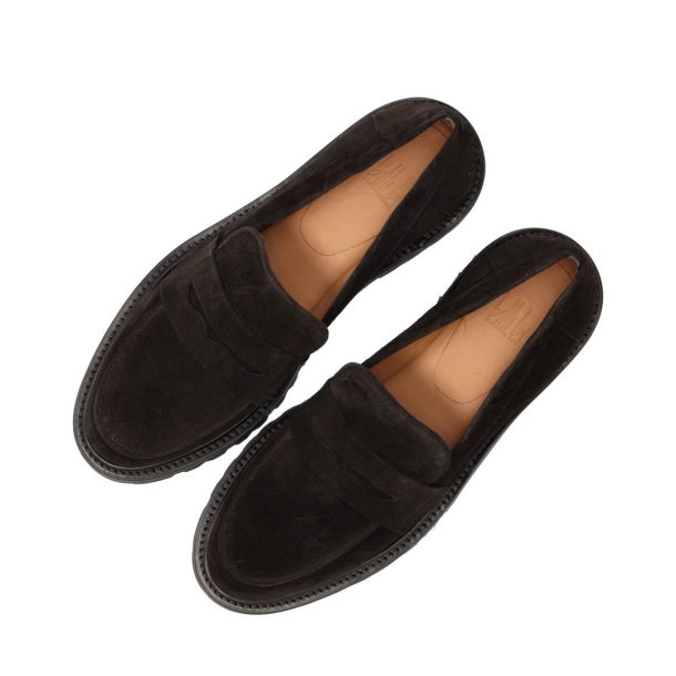 Billi Bi - Loafer i m�rkebrun med grov s�l - B1355