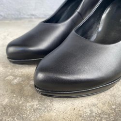 Paul Green - Pumps i sort skind med h�j h�l og plateau - 2834