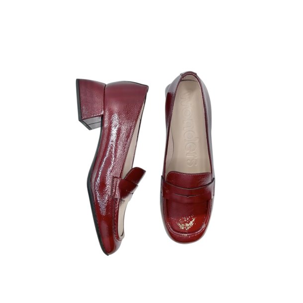 Wonders - loafer i vinr�d lak med lille h�l - D-1204