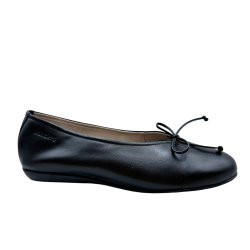 Wonders - Ballerina i sort med sn�re - A61172