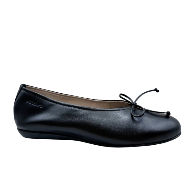 Wonders - Ballerina i sort med sn�re - A61172
