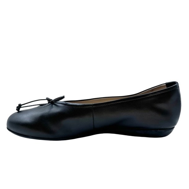Wonders - Ballerina i sort med sn�re - A61172