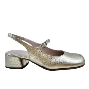 Wonders - Sko i guld med slingback og lille h�l - D2401