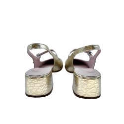 Wonders - Sko i guld med slingback og lille h�l - D2401